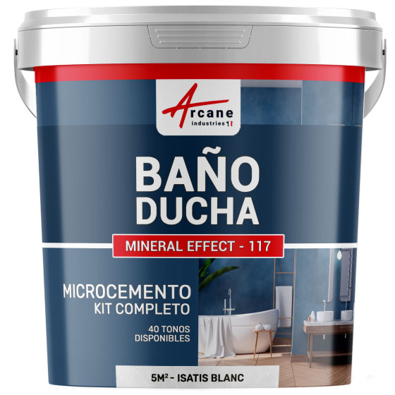 Kit Microcemento para Baño: Revestimiento impermeable Isatis Blanco - 5 m² (en 2 capas)