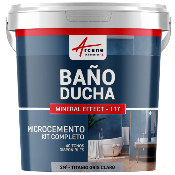 Kit Microcemento para Baño: Revestimiento impermeable Titanio Gris Claro - 2 m² (en 2 capas)