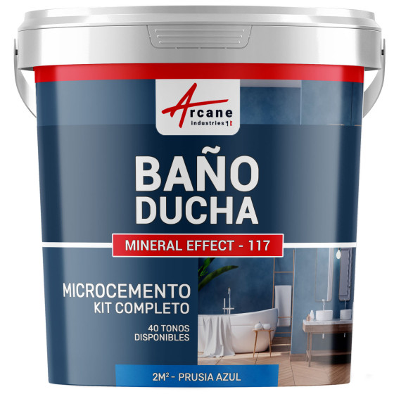 Kit Microcemento para Baño: Revestimiento impermeable Prusia Azul - 2 m² (en 2 capas)