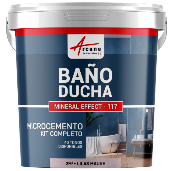 Kit Microcemento para Baño: Revestimiento impermeable Lila Malva - 2 m² (en 2 capas)