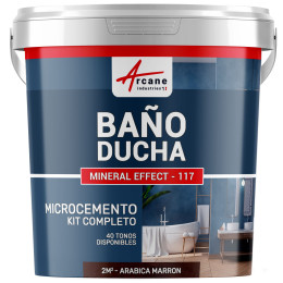Kit Microcemento para Baño: Revestimiento impermeable Arábica Marrón - 2 m² (en 2 capas)