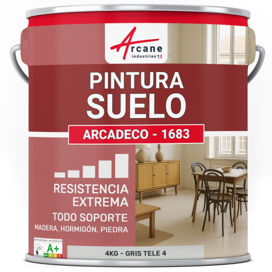 Pintura suelo interior ARCADECO - 1693 4 kg - Gris tele 4 - RAL 7047