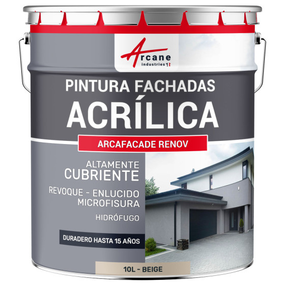 Pintura Acrílica para Fachadas para Revoque - ARCAFAÇADE RENOV10 L (+ o - 60 m² en 1 capa)