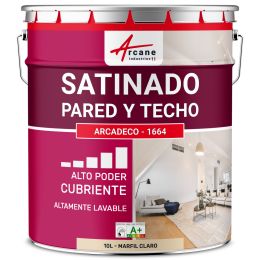 Pintura mural acrílica satinada beige: ARCADECO - 1664 Marfil Claro - RAL 1015 - 10 L
