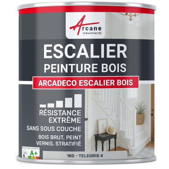 Peinture Escalier Bois : ARCADÉCO ESCALIER BOIS 1 kg - Telegris 4 - RAL 7047
