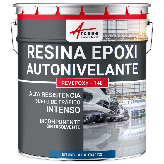 Resina Epoxi Azul Suelo. autonivelante - REVEPOXY - 148 5 kg - Azul tráfico - RAL 5017 Resina Epoxi Azul Suelo. autonivelante - REVEPOXY - 148 5 kg - Azul tráfico - RAL 5017