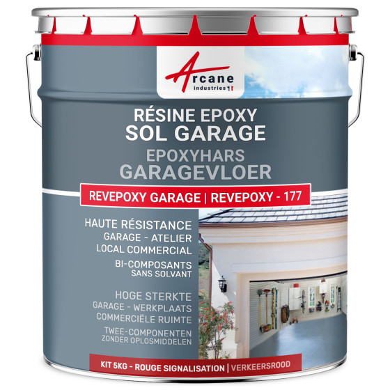 REVEPOXY -177/ Epoxy vloerverf 5 kg 16 m²  - Verkeersrood - RAL 3020