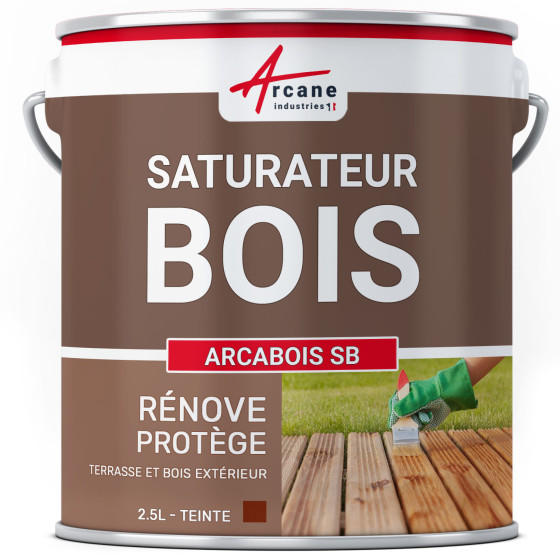 Saturateur terrasse en bois naturel : ARCABOIS SB-2-5L-Acajou-Couleur / Aspect Saturateur terrasse en bois naturel : ARCABOIS SB-2-5L-Acajou-Couleur / Aspect