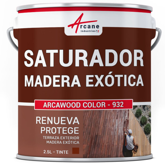 Saturador para Madera Exótica ARCABOIS SB EXÓTICO 2.5 L (hasta 12.5 m²) Caoba Tinte Rojo