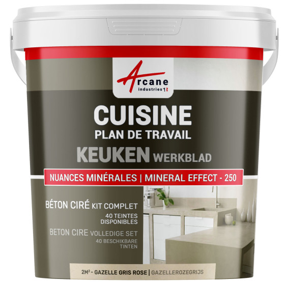 Beton cire Keuken Werkblad Achterwand Gazellerozegrijs - 2 m² in 2 lagen