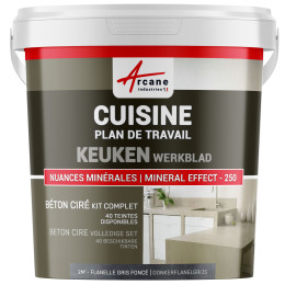 Beton cire Keuken Werkblad Achterwand Donkerflanelgrijs - 2 m² in 2 lagen