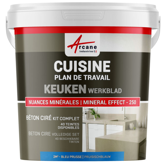 Beton cire Keuken Werkblad Achterwand Pruisischblauw - 2 m²