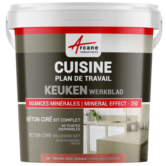 Beton cire Keuken Werkblad Achterwand Papayarozeoranje - 2 m²