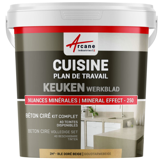 Beton cire Keuken Werkblad Achterwand Goudtarwebeige - 2 m²