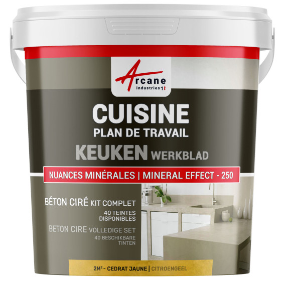 Beton cire Keuken Werkblad Achterwand Citroengeel - 2 m²