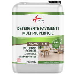 Detergente per pavimenti professionale e naturale per tutti i tipi di pavimento: ARCANET 1746 | Certificato ECOCERT - 5 L