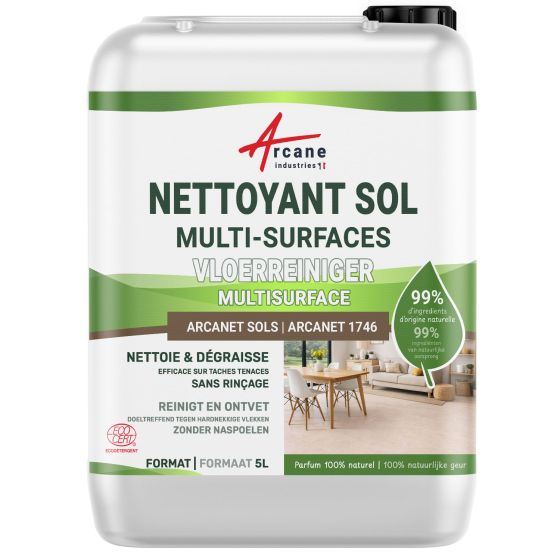 Professionele en natuurlijke vloerreiniger voor alle vloertypen: ARCANET 1746 | ECOCERT gecertificeerd - 5 L