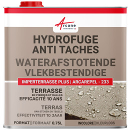 Waterafstotend en olieafstotend terras - Oplosmiddelhoudend waterdichtmakend middel met langdurig effect: ARCAREPEL 233