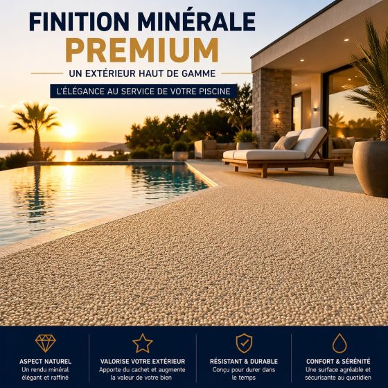 Kit Moquette de Pierre Piscine Drainante - Revêtement Antidérapant pour plage de piscine Résistant Chlore, Sel et UV : MINERALIA