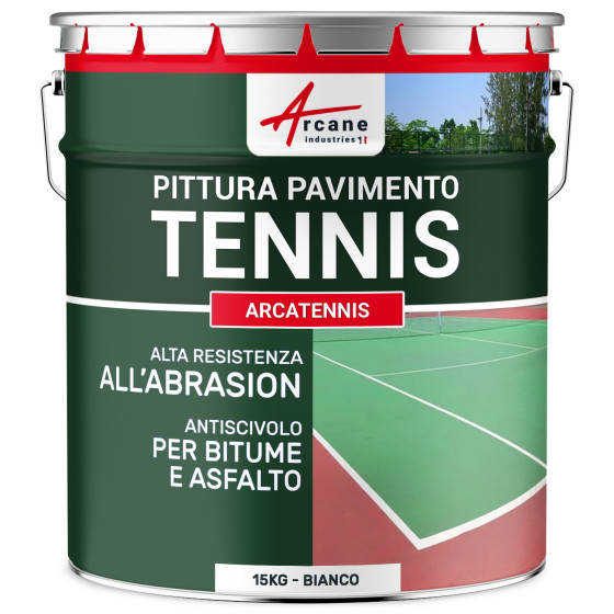 Pittura per campo da tennis. antiscivolo - ARCATENNIS Bianco - 15 kg