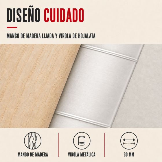 PINCEL PLANO DE MADERA MECHADO 30 mm - Pincel plano de madera mechado 30 mm