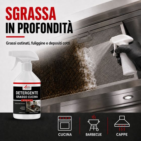 Sgrassatore per cucina professionale: per grassi e fuliggine