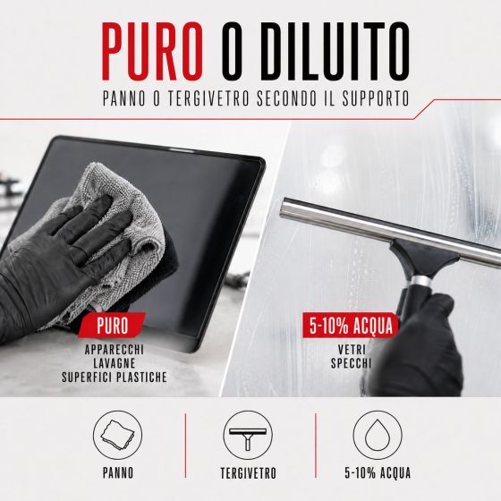 Detergente per lavagna in plastica bianca pvc, alcol free