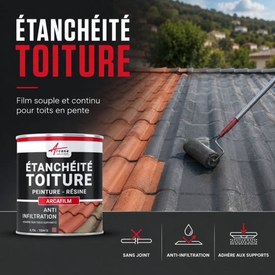 Résine d'Etanchéité - Peinture d'Etanchéité - Spécial Toit en Pente : ARCAFILM