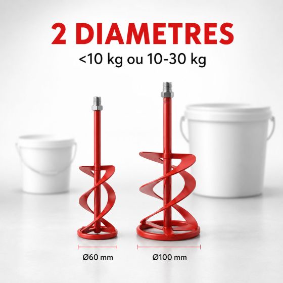 Mélangeur malaxeur peinture enduits adaptable perceuse mélange homogène