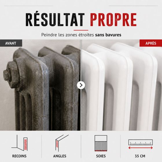 Pinceau pour radiateur et chauffage en fonte