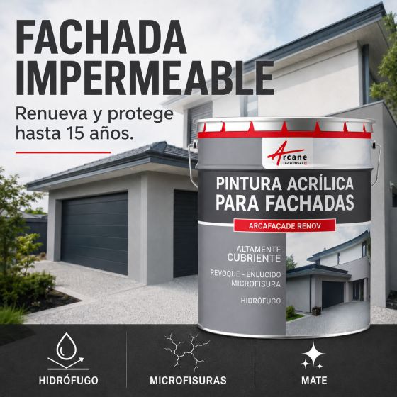 Pintura acrílica para exteriores, impermeable y duradera para fachadas exteriores - ARCAFAÇADE RENOV