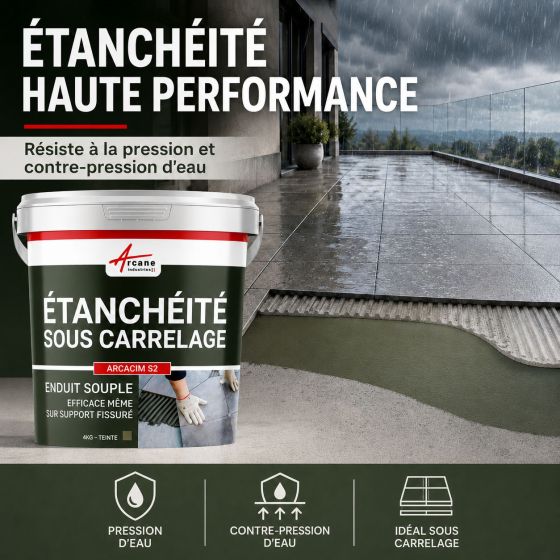 Enduit d'imperméabilisation sous carrelage : ARCACIM S2