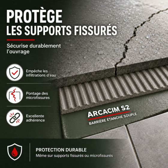 Enduit d'imperméabilisation sous carrelage : ARCACIM S2