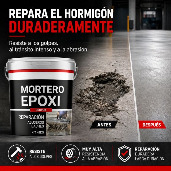 Mortero epoxi de reparación para agujeros y baches: DURPOX