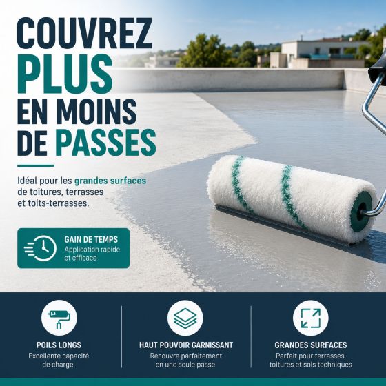 Manchon à peinture à poils longs polyamide 100 mm / 180 mm / 500 mm