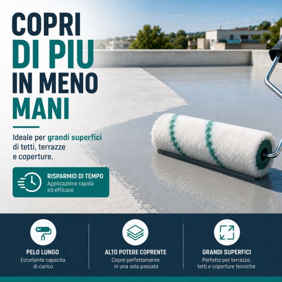 Rullo a pelo lungo per vernice: per facciate, piscine, esterni