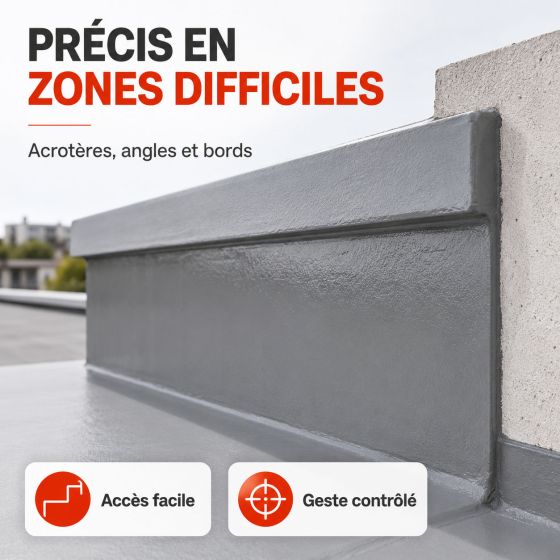 Pinceau pour application résine d'étanchéité, époxy, vernis, peinture