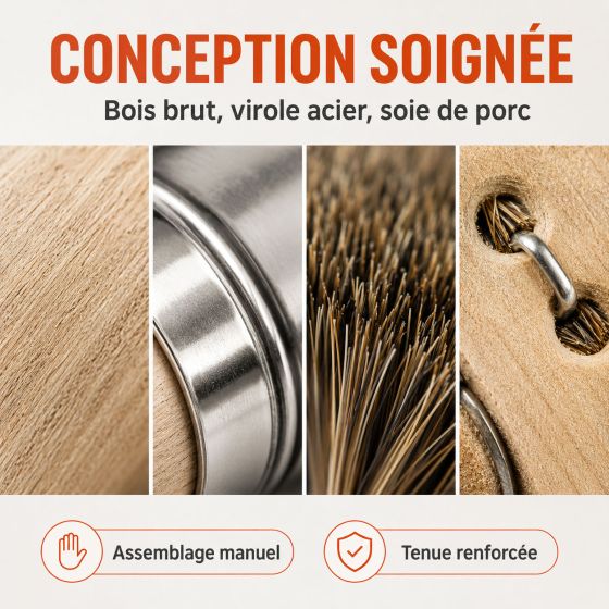 Pinceau pour application résine d'étanchéité, époxy, vernis, peinture