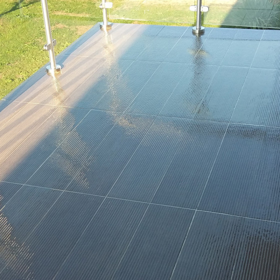 Waterdichtingskit voor betegeld terras: Waterdichtingshars, vernis, beloopbare afwerkingshars: KIT ARCACLEAR TERRAS