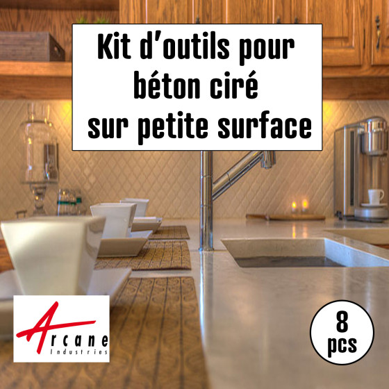outils d’application pour béton ciré petite surface escalier cuisine sdb