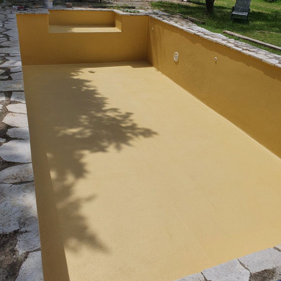 Peinture piscine jaune - ARCAPISCINE