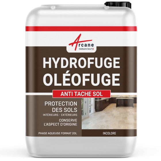 Hydrofuge oléofuge imperméabilisant travertin et sols poreux : ANTI TACHES SOL-20L-jusqua-100m2-Transparent-Couleur / Aspect