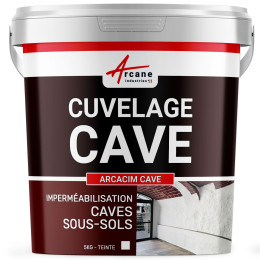 Enduit de cuvelage pour cave sous-sols garage : ARCACIM CAVE-5Kg-Blanc-Couleur / Aspect