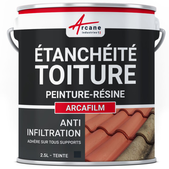 Résine d'Etanchéité - Peinture d'Etanchéité - Spécial Toit en Pente : ARCAFILM-2-5l-Ardoise-Couleur / Aspect Résine d'Etanchéité - Peinture d'Etanchéité - Spécial Toit en Pente : ARCAFILM-2-5l-Ardoise-Couleur / Aspect