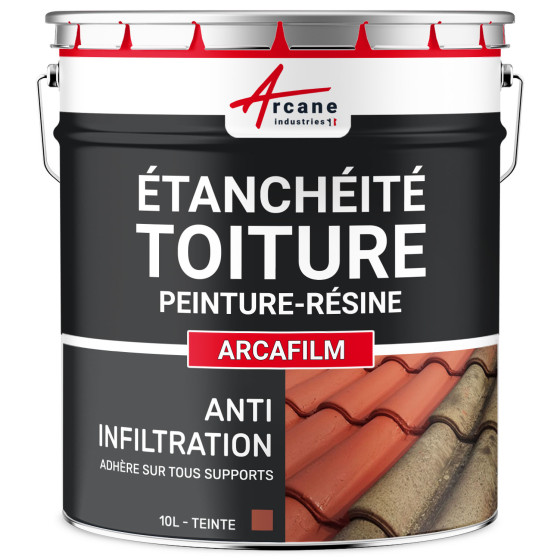Résine d'Etanchéité - Peinture d'Etanchéité - Spécial Toit en Pente : ARCAFILM-10l-Tuile-Couleur / Aspect
