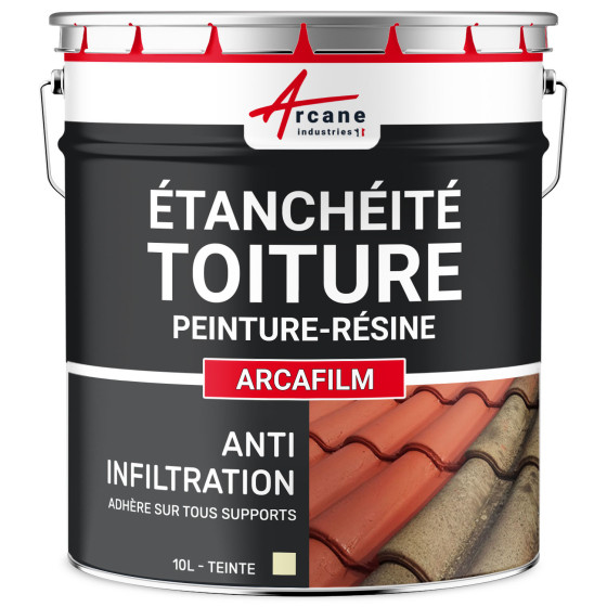 Résine d'Etanchéité - Peinture d'Etanchéité - Spécial Toit en Pente : ARCAFILM-10l-Pierre-de-taille-Couleur / Aspect