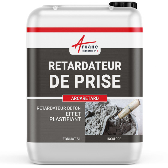 Retardateur béton effet plasitifiant : ARCARETARD-6-Kg-5litres-Liquide-Couleur / Aspect