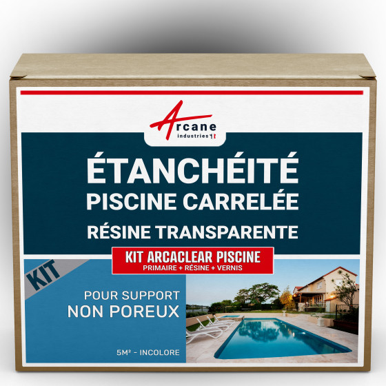 Kit d'étanchéité pour piscine carrelée : Primaire  : KIT ARCACLEAR PISCINE-kit-5m2-Transparent-Couleur / Aspect