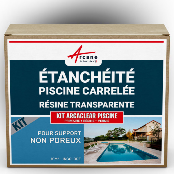 Kit d'étanchéité pour piscine carrelée : Primaire : KIT ARCACLEAR PISCINE-kit-10m2-Transparent-Couleur / Aspect Kit d'étanchéité pour piscine carrelée : Primaire : KIT ARCACLEAR PISCINE-kit-10m2-Transparent-Couleur / Aspect