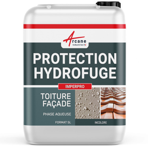 Hydrofuge oléofuge imperméabilisant et anti tâches murs sols toitures : IMPERPRO-5L-jusqua-25m2-Incolore-Couleur / Aspect